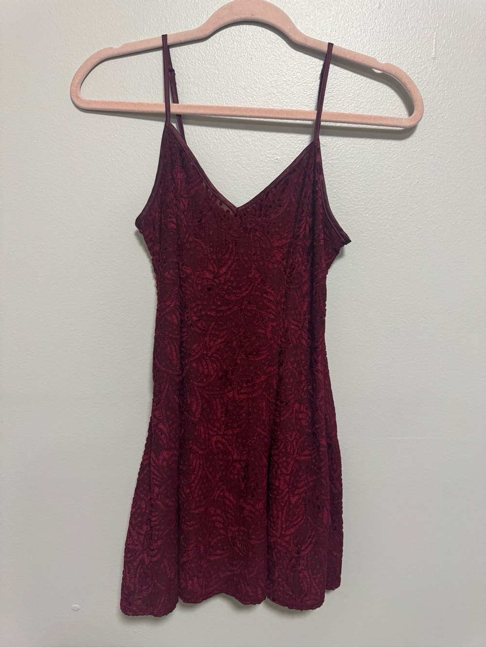 Vintage Y2K Victoria Secret Red Velvet Romantic Spaghetti Strap Slip Dress
